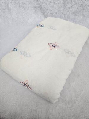 Beads Embroidery With Multi Colour Threadwork On Dyeable Kora Cotton