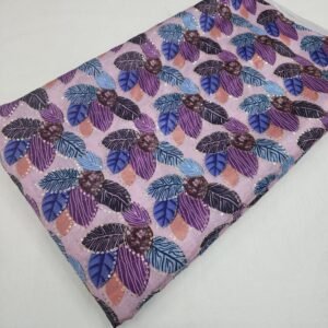 Levender Position Print With Sequins Embroidery On Chinon Fabric