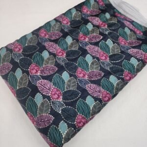 Black Position Print With Sequins Embroidery On Chinon Fabric
