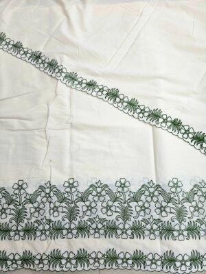 Green Embroidered 2PC Daman & Dupatta On Kora Cotton Fabric