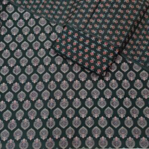 Black Digital Print 3PC On Cambric Cotton Fabric